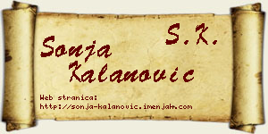 Sonja Kalanović vizit kartica